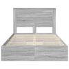 vidaXL Storage Bed Grey Sonoma 135 x 190 cm Engineered Wood