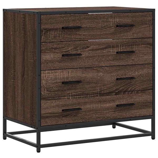 vidaXL Drawer Cabinet Brown Oak 70x41x70 cm Engineered Wood