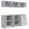 vidaXL Garage Cabinets 6 pcs Concrete Grey Engineered Wood