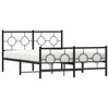 vidaXL Metal Bed Frame without Mattress with Footboard Black 140x190cm