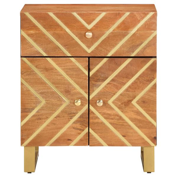 vidaXL Bedside Cabinet Brown and Black 50x33x60 cm Solid Wood Mango