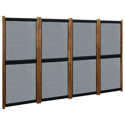 vidaXL 4-Panel Room Divider Black 280x170 cm