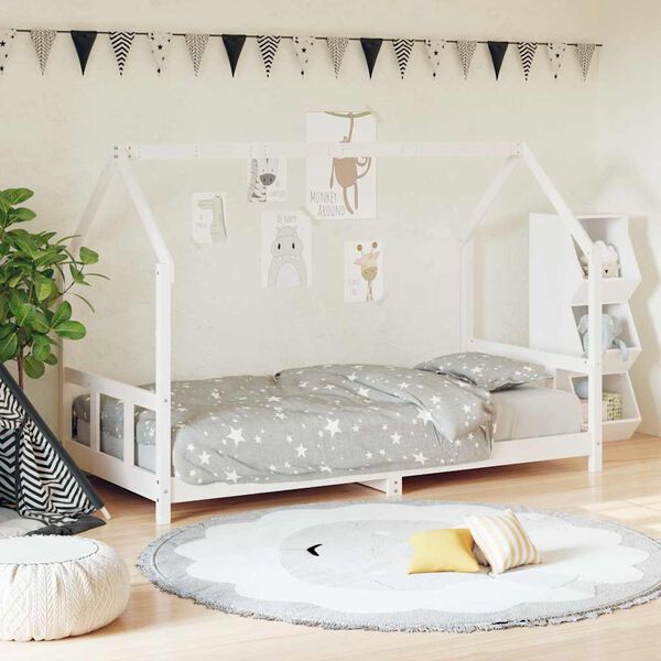 vidaXL Kids Bed Frame White 90x200 cm Solid Wood Pine