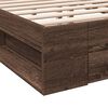 vidaXL Bed Frame with Drawers without Mattress Brown Oak 120x190 cm Small Double