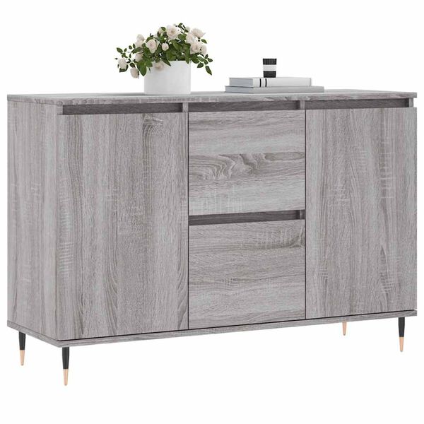 vidaXL Sideboard Grey Sonoma 101.5x35x70 cm Engineered Wood