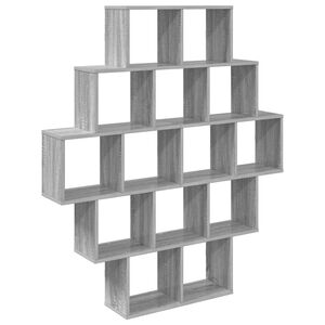 vidaXL Wall Shelf Grey Sonoma 120 x 20 x 136 cm Engineered Wood