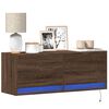 vidaXL TV Wall Cabinet with LED Lights Brown Oak 100x31x35 cm