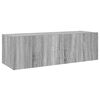 vidaXL TV Wall Cabinet with LED Lights Grey Sonoma 100x35x31 cm