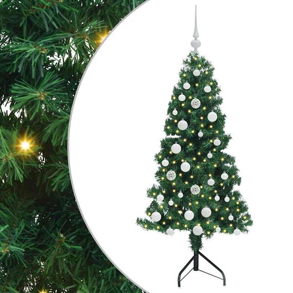 vidaXL Corner Artificial Christmas Tree Green 150 cm PVC and Metal