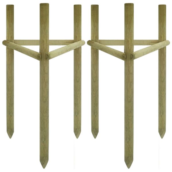 vidaXL Tree Stakes 2 pcs Impregnated Pinewood 50x45x150 cm