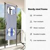 vidaXL Outdoor Roller Blind Blue and White 120x270 cm Fabric&Steel