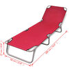vidaXL Folding Sun Lounger Powder-coated Steel Red