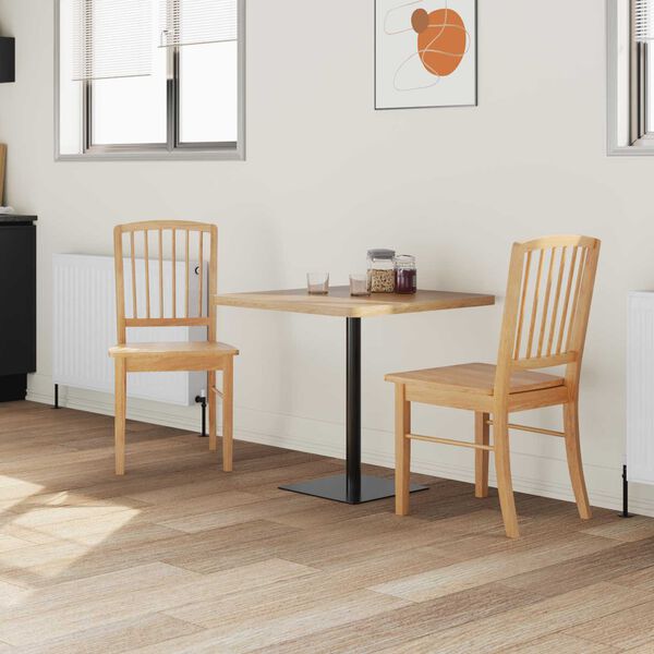 vidaXL Dining Chairs 2 pcs Natural 50 x 52.5 x 91 cm Solid Rubber Wood