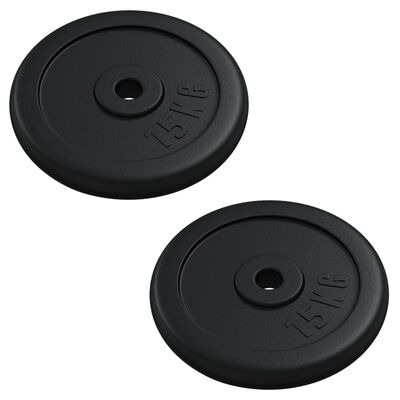 vidaXL Barbell and Dumbbell with Plates 90 kg Cast Iron