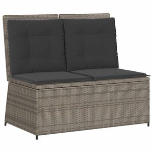 vidaXL Garden Bench Grey Poly Rattan