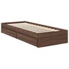 vidaXL Storage Bed with Drawer Brown Oak 70 x 190 cm Engineered Wood
