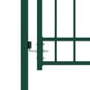 vidaXL Fence Gate Emmen with Spikes Steel 104x97 cm Green