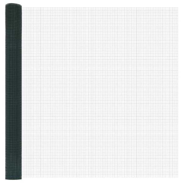 vidaXL Welded Wire Fence Green 1.5 x 25 m Steel