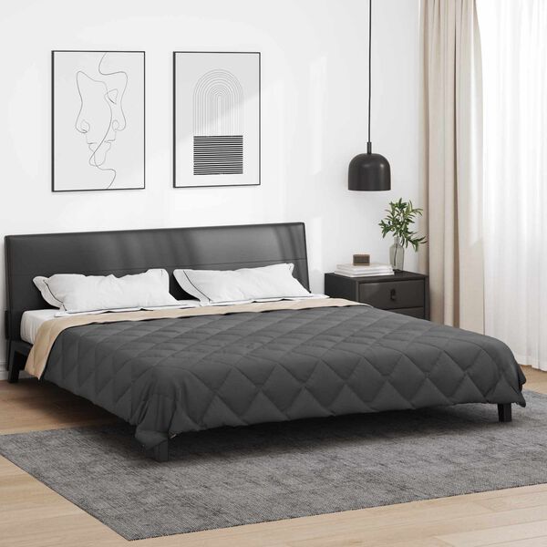 vidaXL Full Year Duvet Anthracite and Taupe 240 x 200 cm Microfiber