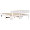 vidaXL Bed Frame with Headboard White 200 x 200 cm Solid Pine Wood