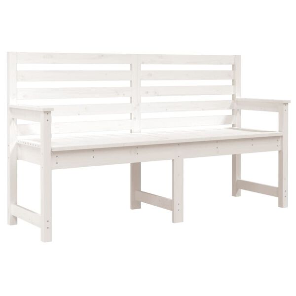 vidaXL Garden Bench White 159.5x48x91.5 cm Solid Wood Pine