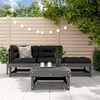 vidaXL 4 Piece Garden Lounge Set Grey Solid Wood Pine