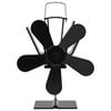vidaXL Heat Powered Stove Fan 5 Blades Black