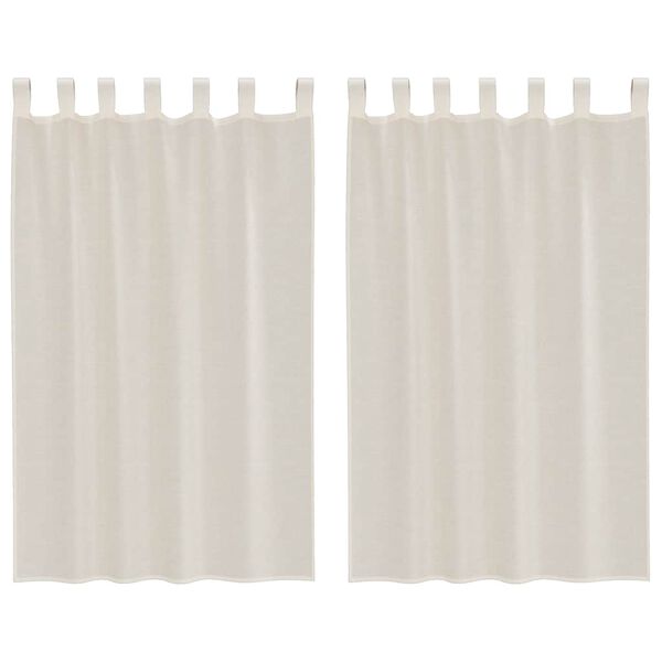 vidaXL Voile Curtains with Tab Top 2 pcs Cream