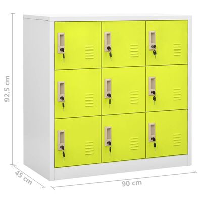 vidaXL Locker Cabinets 5 pcs Light Grey and Green 90x45x92.5 cm Steel