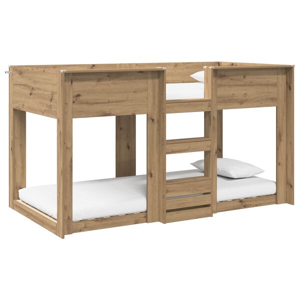 vidaXL Bunk Bed for Kids Artisan Oak 80 x 200 cm Engineered Wood