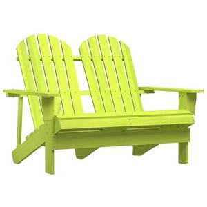 vidaXL 2-Seater Garden Adirondack Chair Solid Fir Wood Green