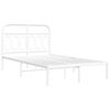vidaXL Metal Bed Frame without Mattress with Headboard White 120x200cm