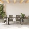 vidaXL Garden Table with Glass Top Grey 190x80x75 cm Poly Rattan