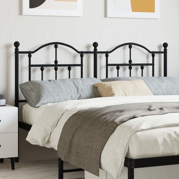 vidaXL Metal Replace Headboard Black 140 cm