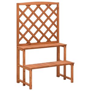 vidaXL Plant Stand | Natural Wood | Solid fir wood | Medium | Planters