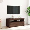 vidaXL TV Cabinet with LED Lights Brown Oak 90x35x40 cm
