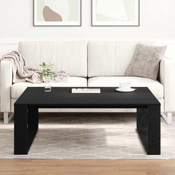 vidaXL Coffee Table Black Oak 100 x 100 x 35 cm Engineered Wood