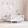 vidaXL Bed Frame without Mattress White Small Double Solid Wood Pine