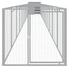 vidaXL Dog House with Run Light Grey 110x1221x110 cm Galvanised Steel