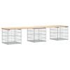 vidaXL Garden Bench Gabion Design 203x44x42 cm Solid Wood Pine