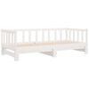 vidaXL Day Bed with Trundle without Mattress White 80x200 cm Solid Wood