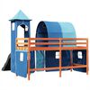 vidaXL Kids' Loft Bed with Tower Blue 80x200 cm Solid Wood Pine