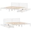 vidaXL Bed Frame without Mattress White 180x200 cm Super King Solid Wood Pine
