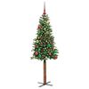 vidaXL Slim Christmas Tree Green 150 cm PVC and Solid Pine wood