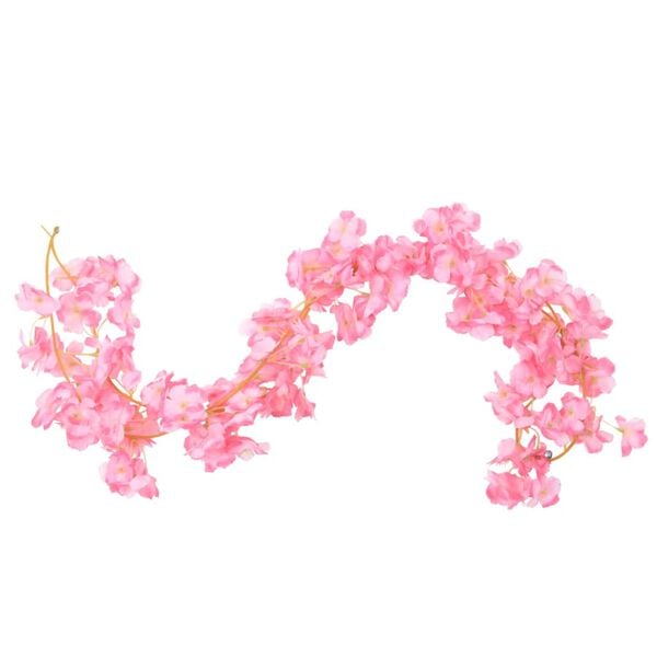vidaXL Flower Garlands 6 pcs Dark Pink 180 cm