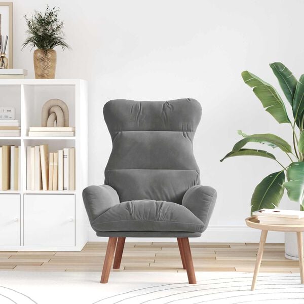 vidaXL Armchair Dark Grey 69 x 74 x 93 cm Velvet