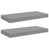 vidaXL Floating Wall Shelves 2 pcs Grey 50x23x3.8 cm MDF
