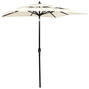 vidaXL Parasol | Sand | Polyester | 2m x 2m | Collapsible | Garden Parasol