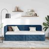 vidaXL Corner Bed Frame with Headboard Blue 80 x 200 cm Fabric