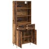 vidaXL Highboard with Drawer 2 pcs Old Wood Engineered Wood
